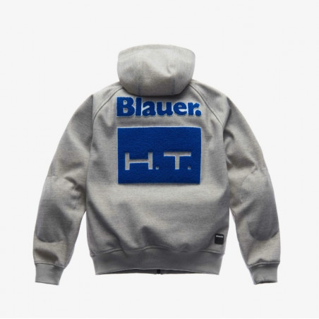 BLAUER HT - GIACCA MOTO URBAN EASY MAN HOODY - GRIGIO/BLU