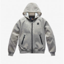 BLAUER HT - GIACCA MOTO URBAN EASY MAN HOODY - GRIGIO/BLU