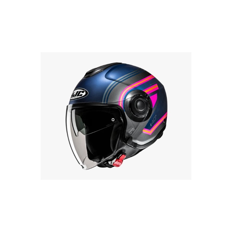HJC - CASCO MOTO JET i40N LINIA MC28SF - GRIGIO/BLU/ROSA