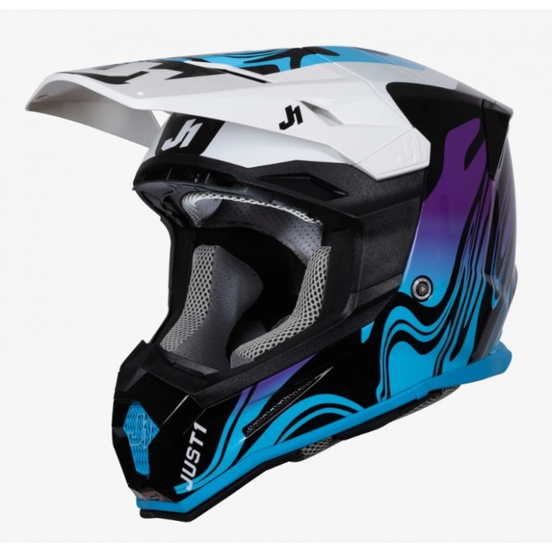 JUST1 - CASCO MOTOCROSS J22 F FLUID 22.06 - BLU/VIOLA/NERO/BIANCO