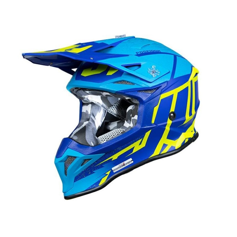 JUST1 - CASCO MOTOCROSS J39 POSEIDON 22.06 - GIALLO FLUO/BLU/AZZURRO