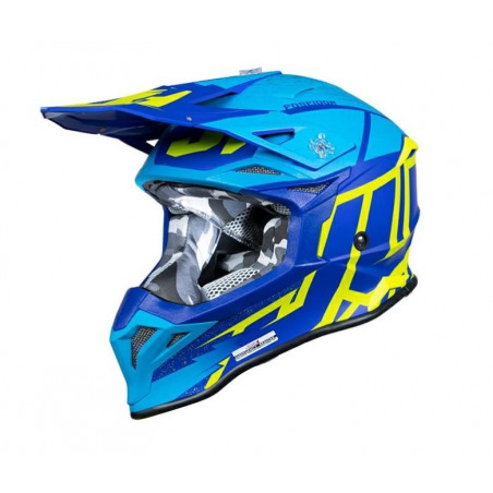 JUST1 - CASCO MOTOCROSS J39 POSEIDON 22.06 - GIALLO FLUO/BLU/AZZURRO