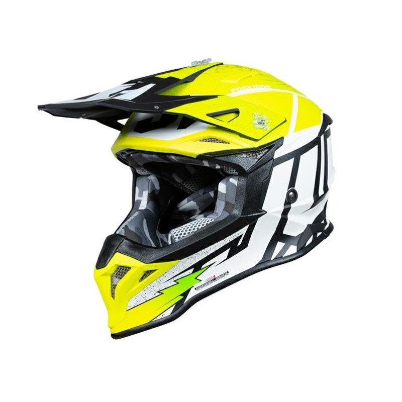 JUST1 - CASCO MOTOCROSS J39 POSEIDON 22.06 - GIALLO FLUO/NERO/BIANCO