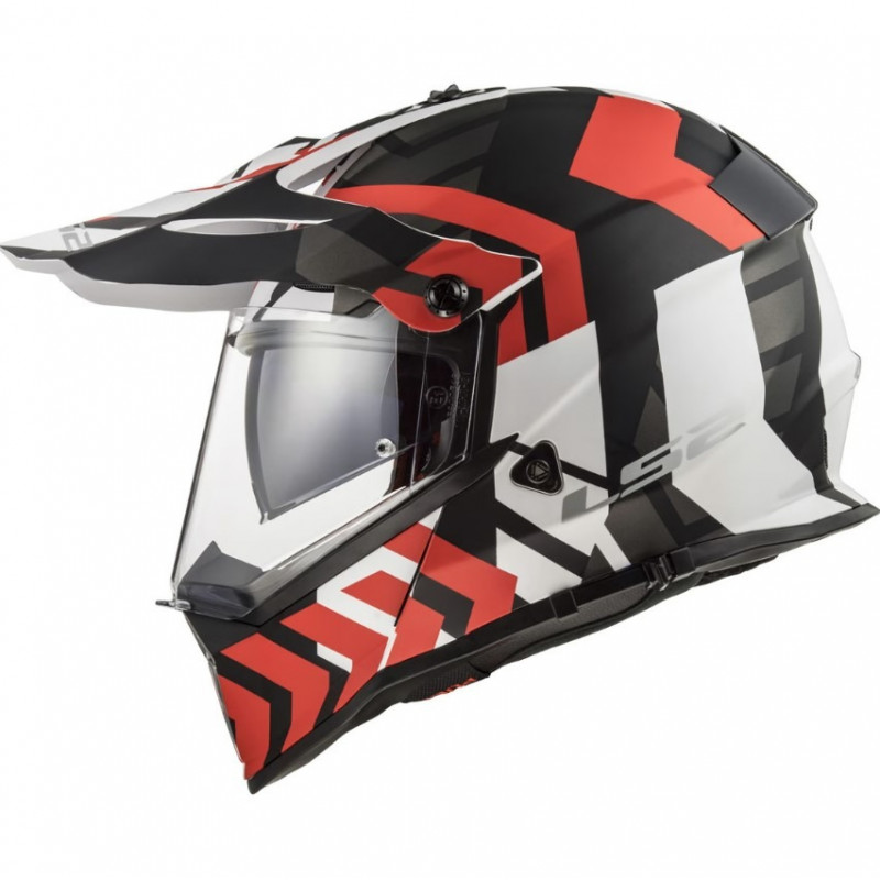 LS2 - CASCO MOTO ADVENTURE PIONEER XTREME MX436 - NERO/ROSSO/BIANCO