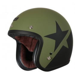 ORIGINE - CASCO MOTO CAFE RACER PRIMO STAR ARMY 22.06 - VERDE/NERO OPACO
