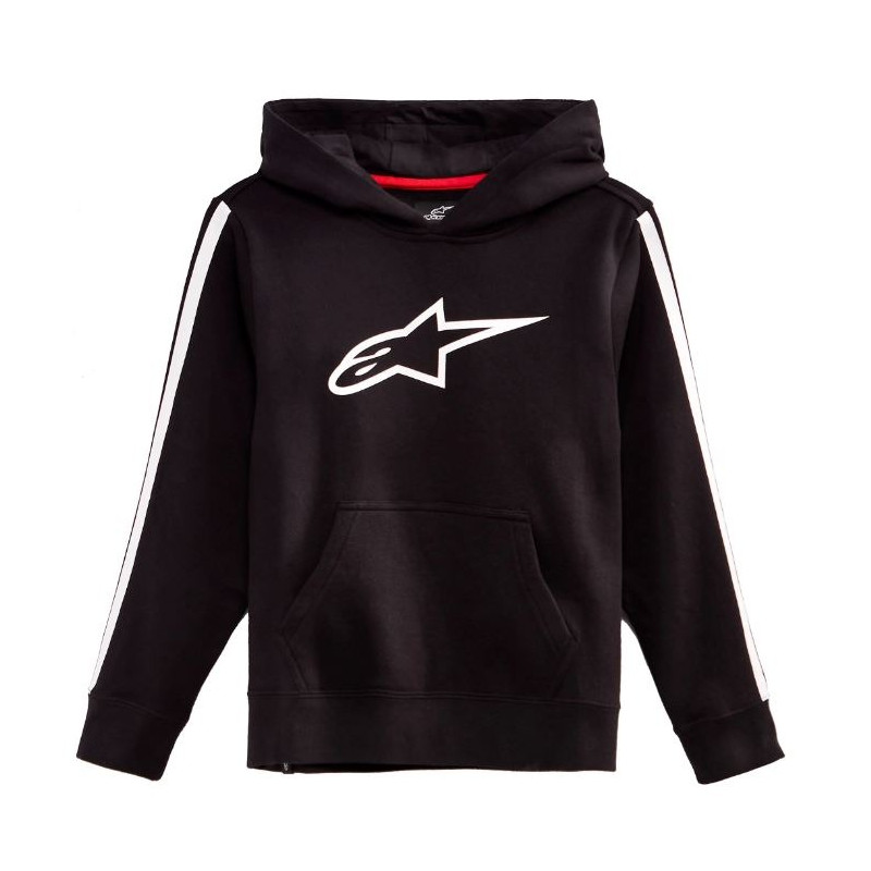 ALPINESTARS - FELPA BAMBINO KIDS RACEY HOOD - NERO/BIANCO/ROSSO