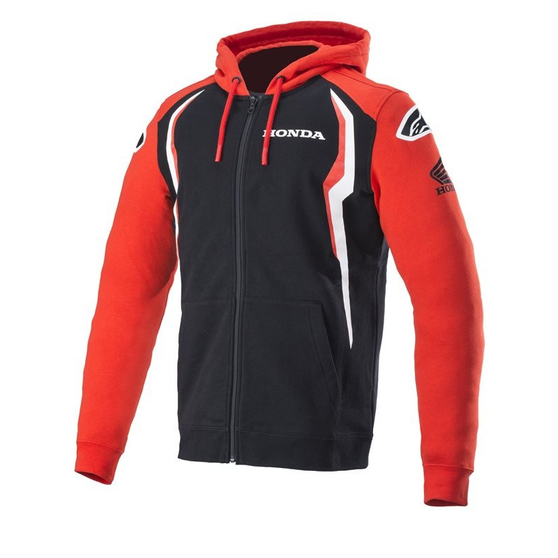 ALPINESTARS - FELPA HONDA ZIP - NERO/ROSSO