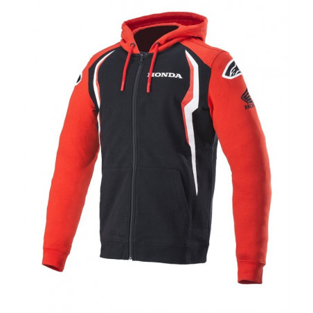 ALPINESTARS - FELPA HONDA ZIP - NERO/ROSSO