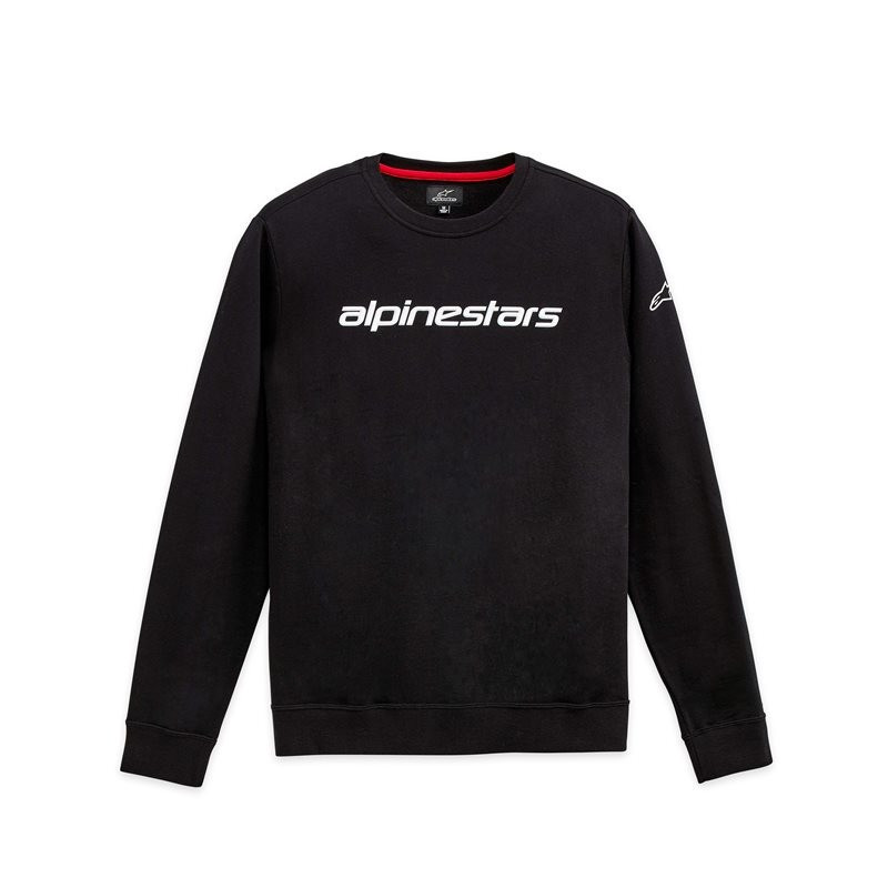 ALPINESTARS - FELPA LINEAR CREW FLEECE - NERO/BIANCO