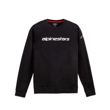 ALPINESTARS - FELPA LINEAR CREW FLEECE - NERO/BIANCO