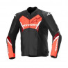 ALPINESTARS - GIACCA MOTO IN PELLE FASTER V3 - NERO/ROSSO FLUO