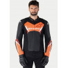ALPINESTARS - GIACCA MOTO IN PELLE FASTER V3 - NERO/ROSSO FLUO