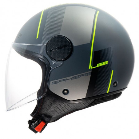 LS2 - CASCO MOTO JET OF558 SPHERE LUX II FIRM - GRIGIO GIALLO FLUO