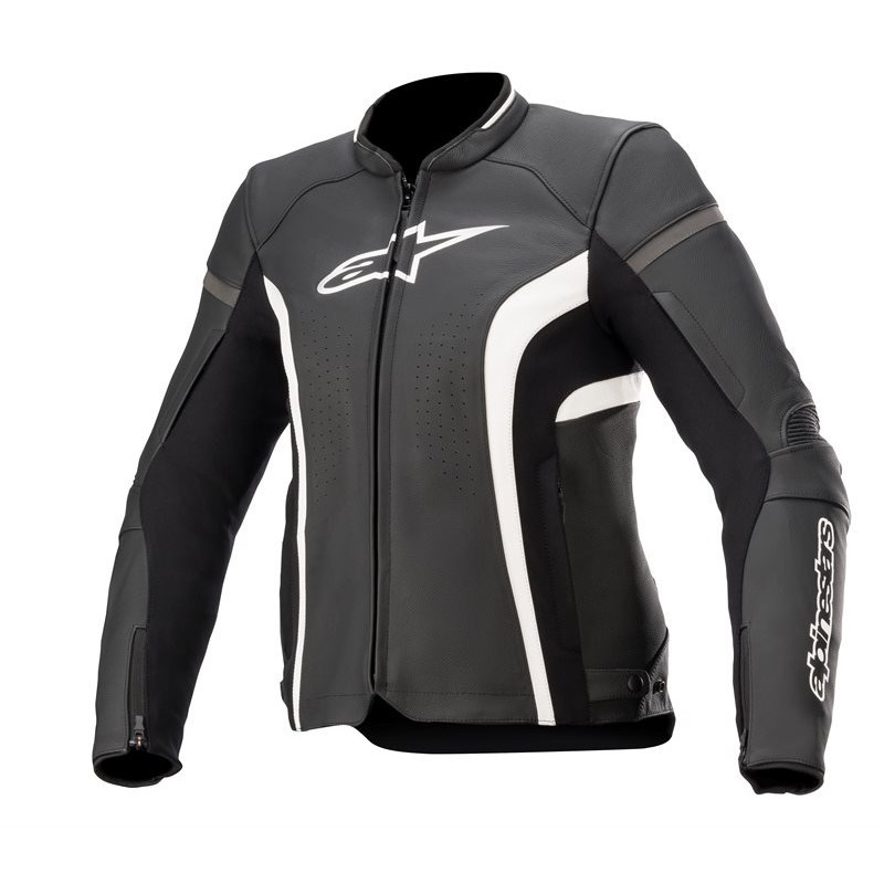 ALPINESTARS - GIACCA MOTO IN PELLE DONNA STELLA KIRA V2 NERO/BIANCO