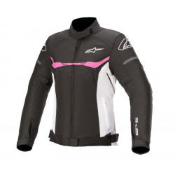 ALPINESTARS - GIACCA MOTO IN TESSUTO DONNA STELLA T-SP S WATERPROOF NERO/BIANCO/ROSA