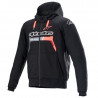 ALPINESTARS - GIACCA MOTO URBAN CHROME IGNITION HOODIE NERO/ROSSO FLUO