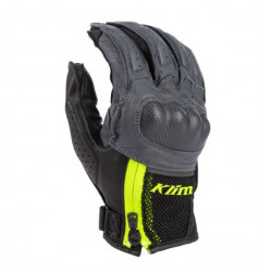 KLIM - GUANTI MOTO TOURING IN PELLE INDUCTION - GIALLO FLUO/GRIGIO