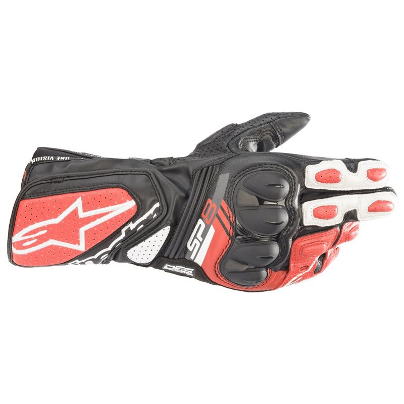 ALPINESTARS - GUANTI MOTO IN PELLE SP-8 V3 NERO/BIANCO/ROSSO ALPINESTARS - GUANTI MOTO IN PELLE SP-8 V3 NERO/BIANCO/ROSSO