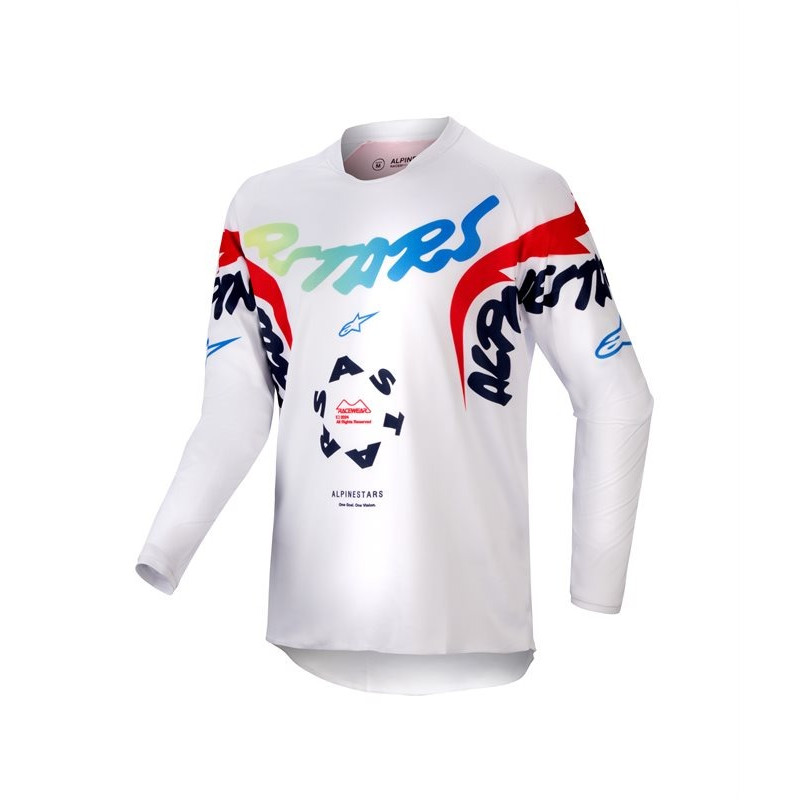 ALPINESTARS - MAGLIA MOTOCROSS BAMBINO YOUTH RACER HANA BIANCO/BLU/ARANCIONE/GIALLO