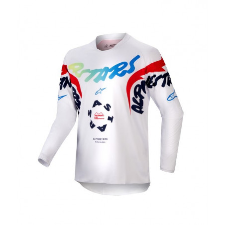 ALPINESTARS - MAGLIA MOTOCROSS BAMBINO YOUTH RACER HANA BIANCO/BLU/ARANCIONE/GIALLO