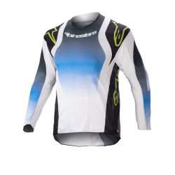 ALPINESTARS - MAGLIA MOTOCROSS BAMBINO YOUTH RACER PUSH BLU/NERO/BIANCO/GIALLO FLUO