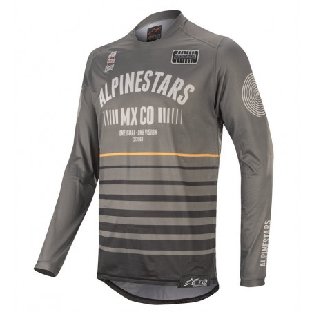 ALPINESTARS - MAGLIA MOTOCROSS RACER TECH FLAGSHIP - NERO/GRIGIO/ARANCIONE