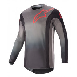 ALPINESTARS - MAGLIA MOTOCROSS TECHSTAR SEIN NERO/GRIGIO/ROSSO FLUO