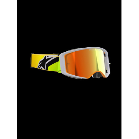 ALPINESTARS - MASCHERINA MOTOCROSS SUPERTECH CORP LENTE A SPECCHIO ROSSA - GIALLO FLUO/GRIGIO