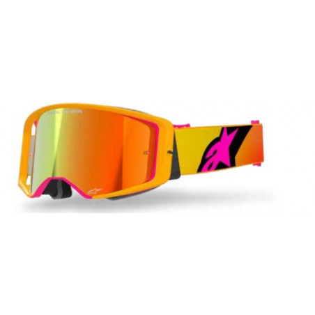 ALPINESTARS - MASCHERINA MOTOCROSS SUPERTECH CORP LENTE A SPECCHIO ROSSA - GIALLO/ROSA