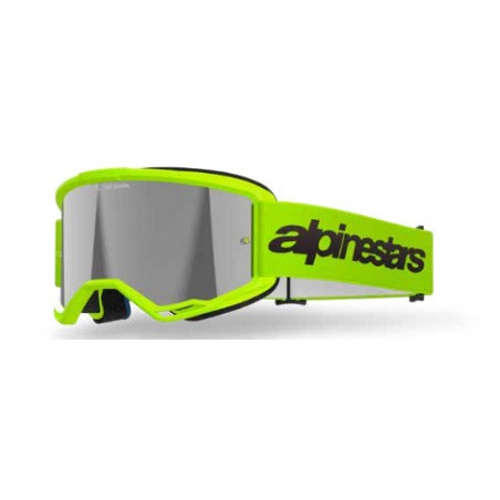 ALPINESTARS - MASCHERINA MOTOCROSS VISION 3 WORDMARK LENTE A SPECCHIO ARGENTO - GIALLO FLUO
