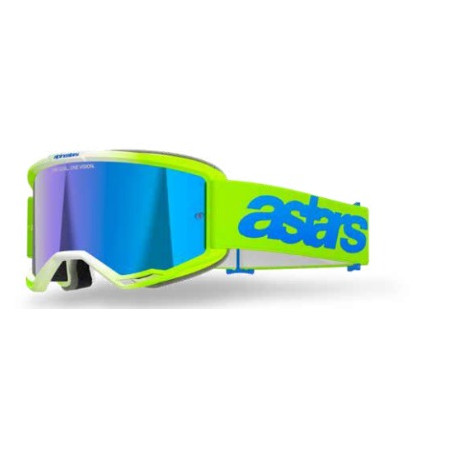 ALPINESTARS - MASCHERINA MOTOCROSS VISION 5 BLAZE LENTE A SPECCHIO BLU - GIALLO FLUO/BLU