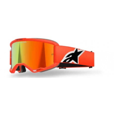 ALPINESTARS - MASCHERINA MOTOCROSS VISION 5 CORP LENTE A SPECCHIO ROSSO - ARANCIONE
