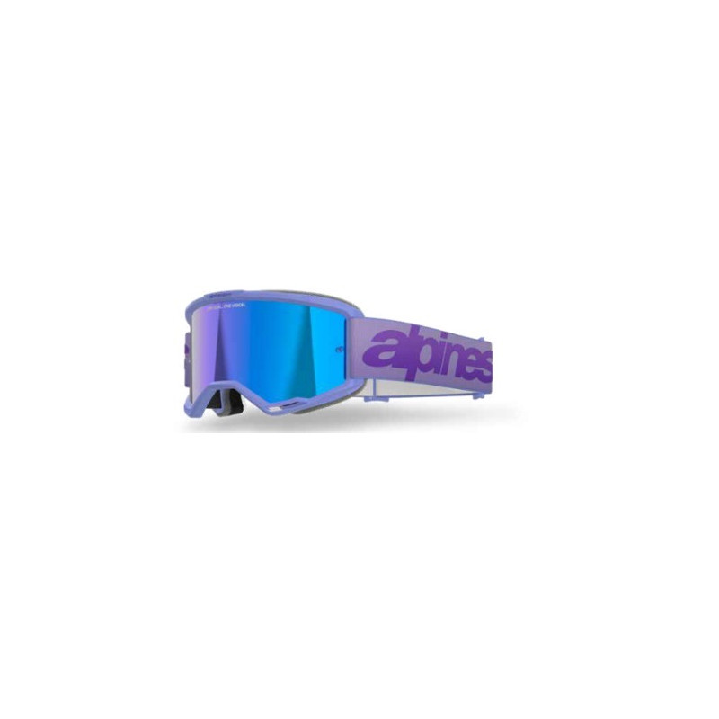 ALPINESTARS - MASCHERINA MOTOCROSS VISION 5 WORDMARK LENTE A SPECCHIO BLU - VIOLA ALPINESTARS - MASCHERINA MOTOCROSS VISION 5 WORDMARK LENTE A SPECCHIO BLU - VIOLA