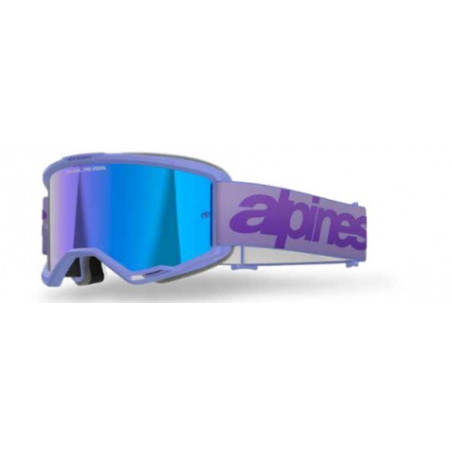 ALPINESTARS - MASCHERINA MOTOCROSS VISION 5 WORDMARK LENTE A SPECCHIO BLU - VIOLA