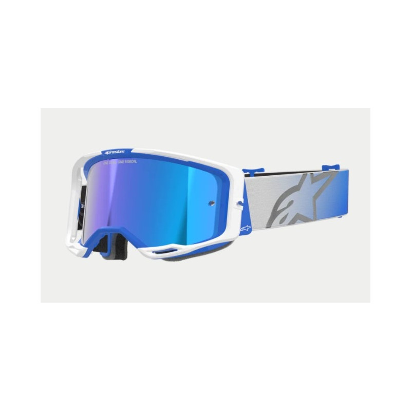 ALPINESTARS - MASCHERINA MOTOCROSS VISION 8 CORP LENTE A SPECCHIO BLU - BLU/BIANCO