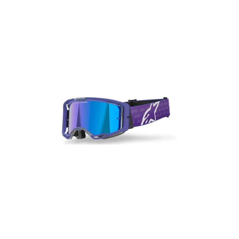 ALPINESTARS - MASCHERINA MOTOCROSS VISION 8 CORP LENTE A SPECCHIO BLU - VIOLA