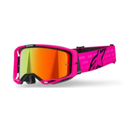 ALPINESTARS - MASCHERINA MOTOCROSS VISION 8 CORP LENTE A SPECCHIO ROSSA - ROSA