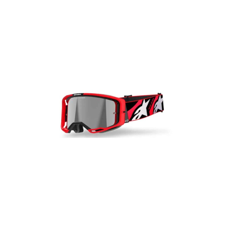 ALPINESTARS - MASCHERINA MOTOCROSS VISION 8 LUAR LENTE A SPECCHIO ARGENTO - ROSSO/NERO