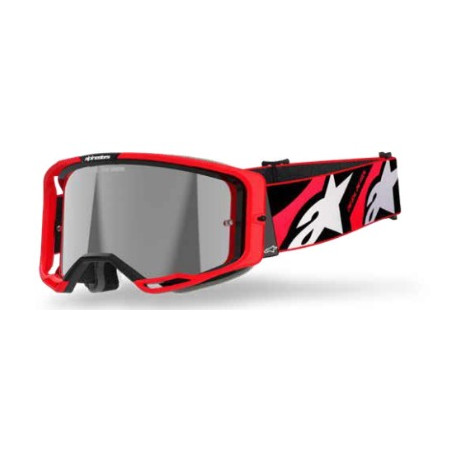 ALPINESTARS - MASCHERINA MOTOCROSS VISION 8 LUAR LENTE A SPECCHIO ARGENTO - ROSSO/NERO