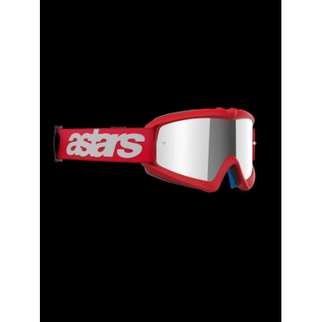 ALPINESTARS - MASCHERINA MOTOCROSS VISION YOUTH BLAZE LENTE A SPECCHIO ARGENTO - ROSSO