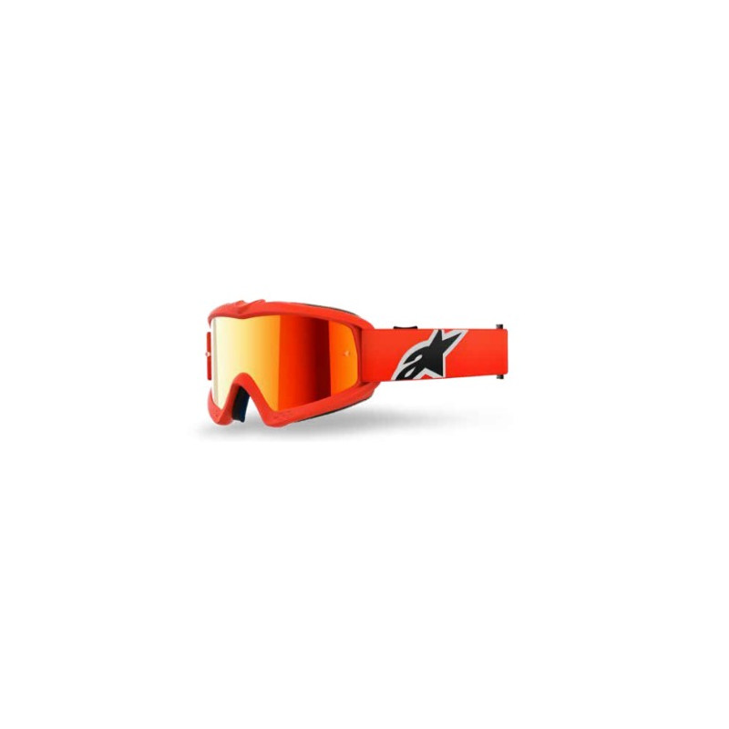 ALPINESTARS - MASCHERINA MOTOCROSS VISION YOUTH CORP LENTE A SPECCHIO ARGENTO - ARANCIONE
