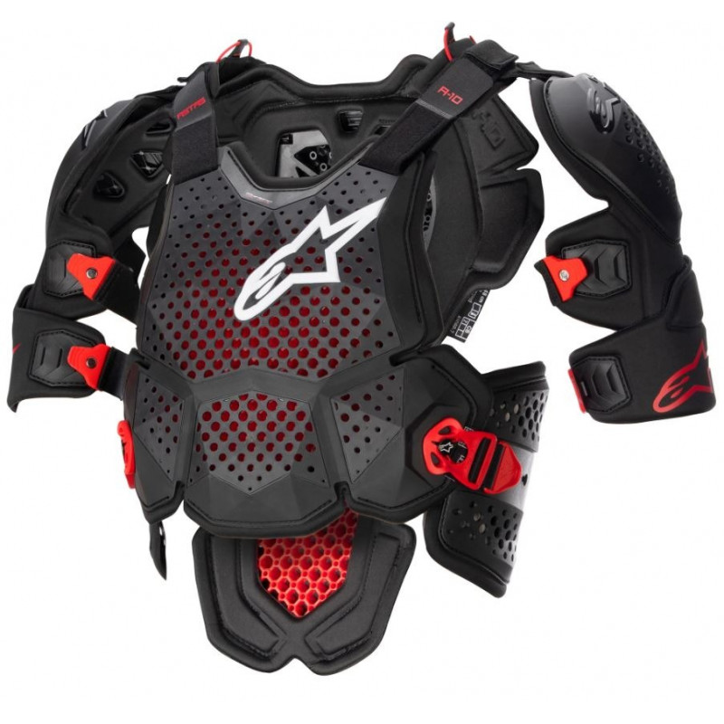 ALPINESTARS - PETTORINA MOTOCROSS A-10 V2 FULL CHEST PROTECTOR - NERO/ROSSO