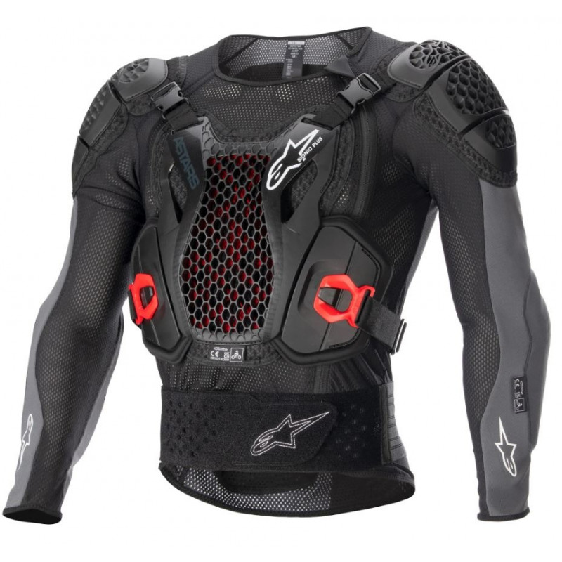 ALPINESTARS - PETTORINA MOTOCROSS BIONIC PLUS V2 - NERO/ROSSO