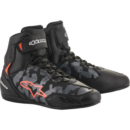 ALPINESTARS - SCARPE TECNICHE MOTO FASTER-3 NERO/GRIGIO/CAMO/ROSSO FLUO
