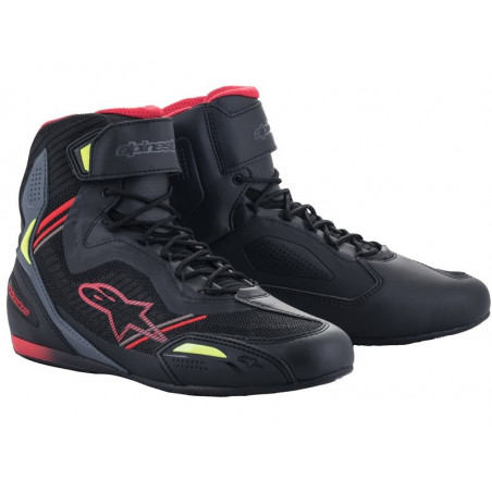 ALPINESTARS - SCARPE TECNICHE MOTO FASTER-3 RIDEKNIT - NERO/ROSSO/GIALLO FLUO