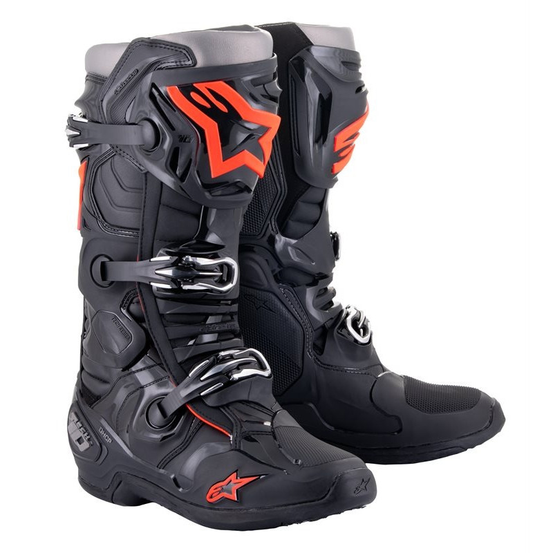 ALPINESTARS - STIVALI MOTOCROSS TECH 10 - NERO/ROSSO FLUO