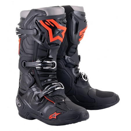 ALPINESTARS - STIVALI MOTOCROSS TECH 10 - NERO/ROSSO FLUO