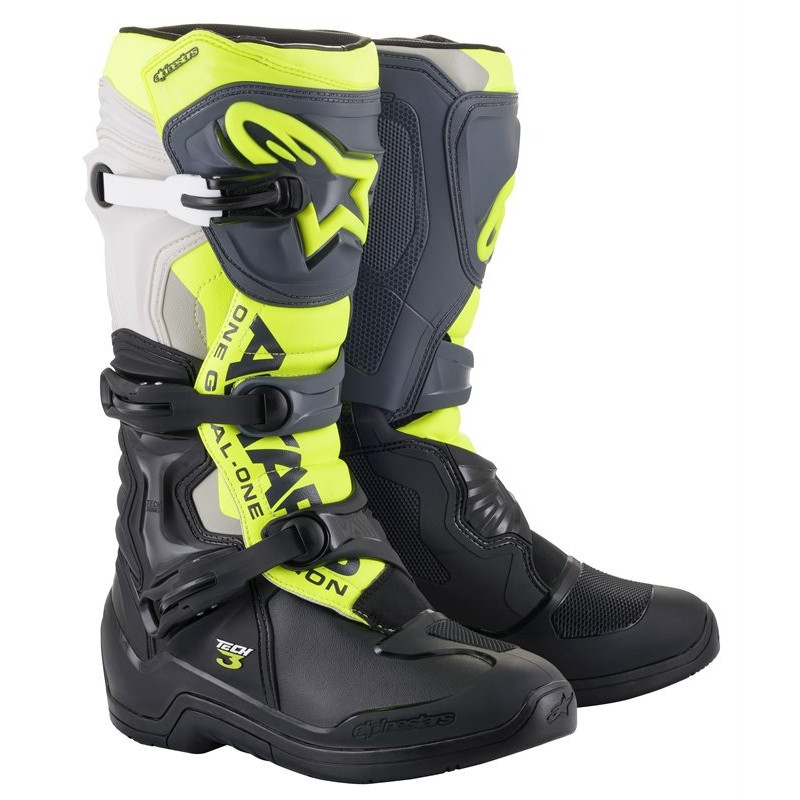 ALPINESTARS - STIVALI MOTOCROSS TECH 3 - NERO/GRIGIO/GIALLO FLUO