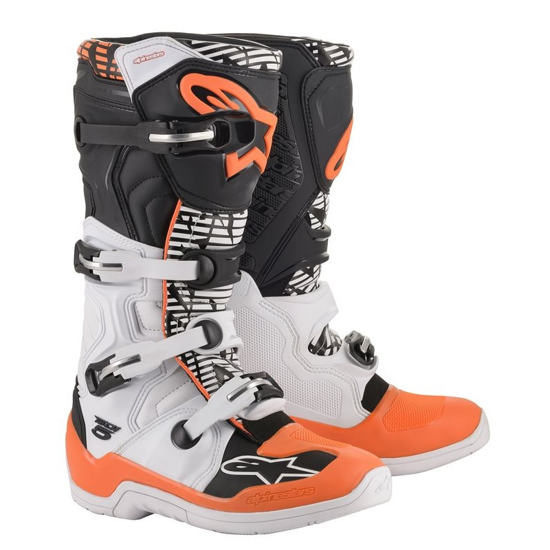 ALPINESTARS - STIVALI MOTOCROSS TECH 5 - BIANCO/NERO/ARANCIONE FLUO