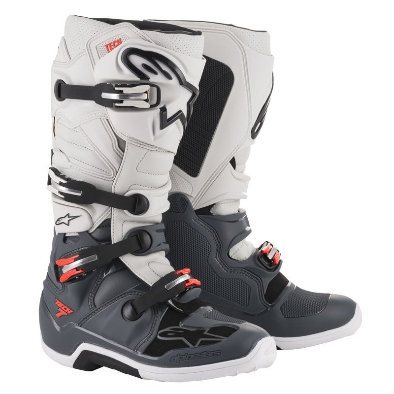 ALPINESTARS - STIVALI MOTOCROSS TECH 7 - GRIGIO/ROSSO FLUO